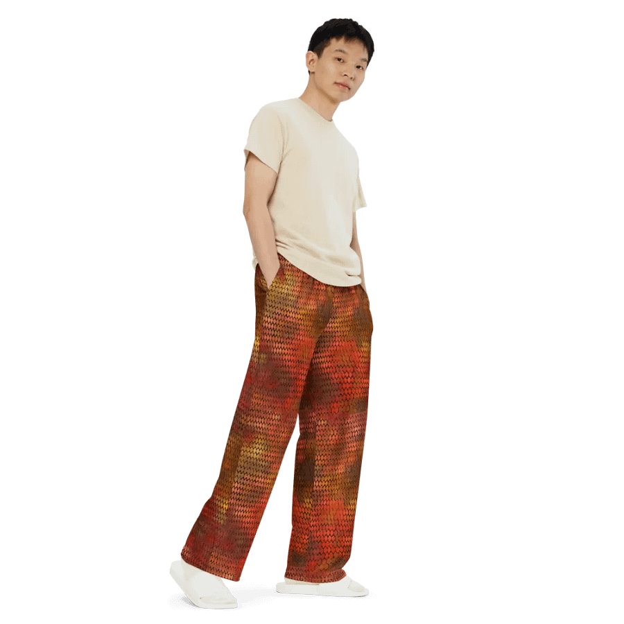 Orange Dragon Scales Wideleg Pants product image (7)