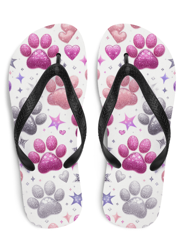 Sparkly Paw Print Flip Flops product image (1)
