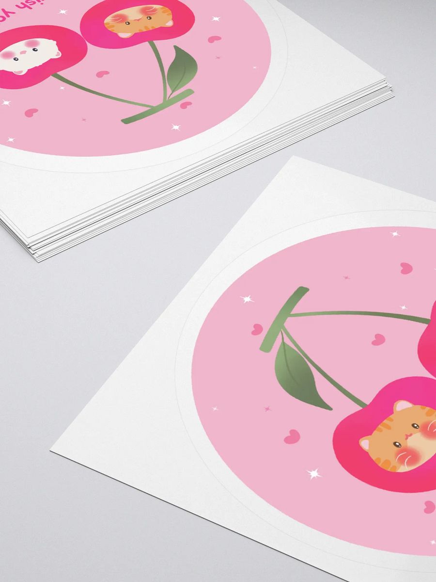 I cherry-ish you! Cats Vinyl Sticker product image (4)