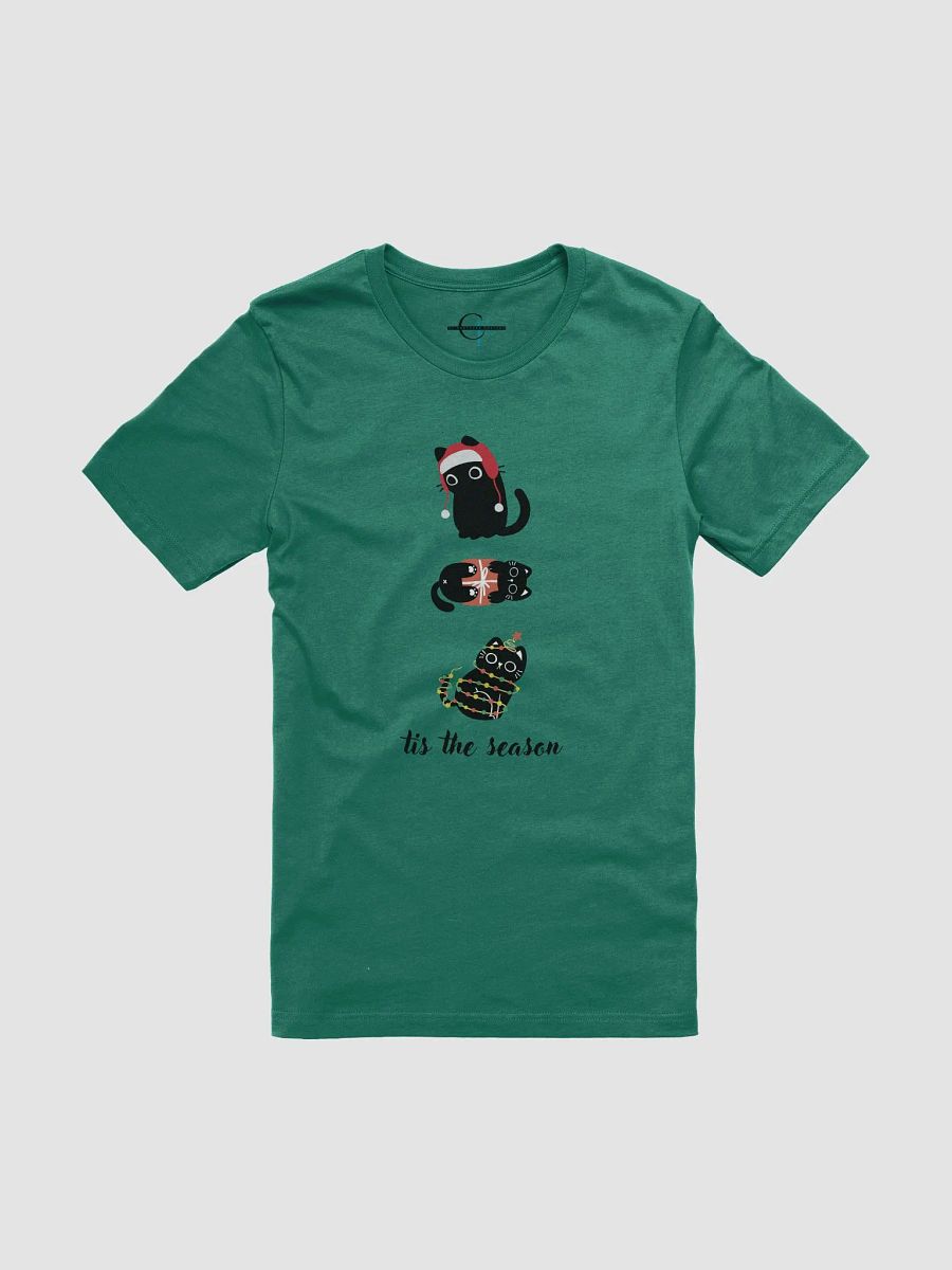'Tis the Season Black Cat Christmas Tshirt product image (1)