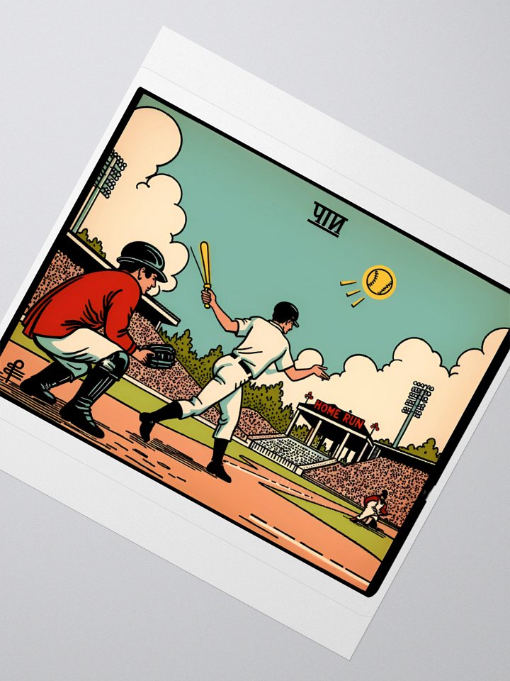 Vintage Baseball Card: Retro Home Run Scene Sticker product image (5)