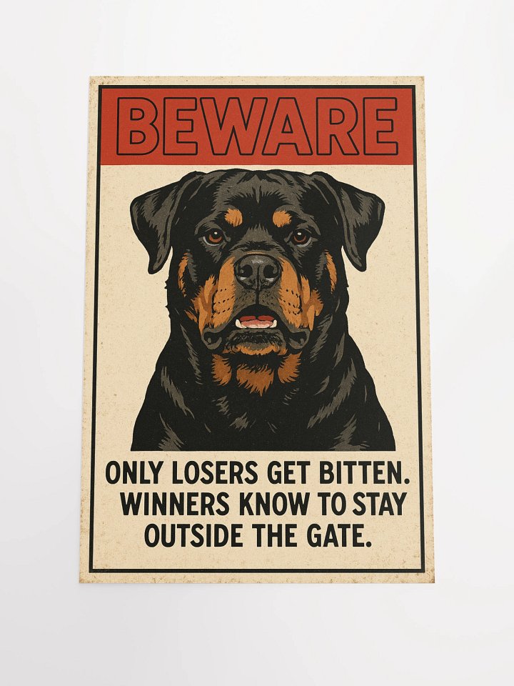 Beware the Rottweiler: Dog Warning Poster product image (2)