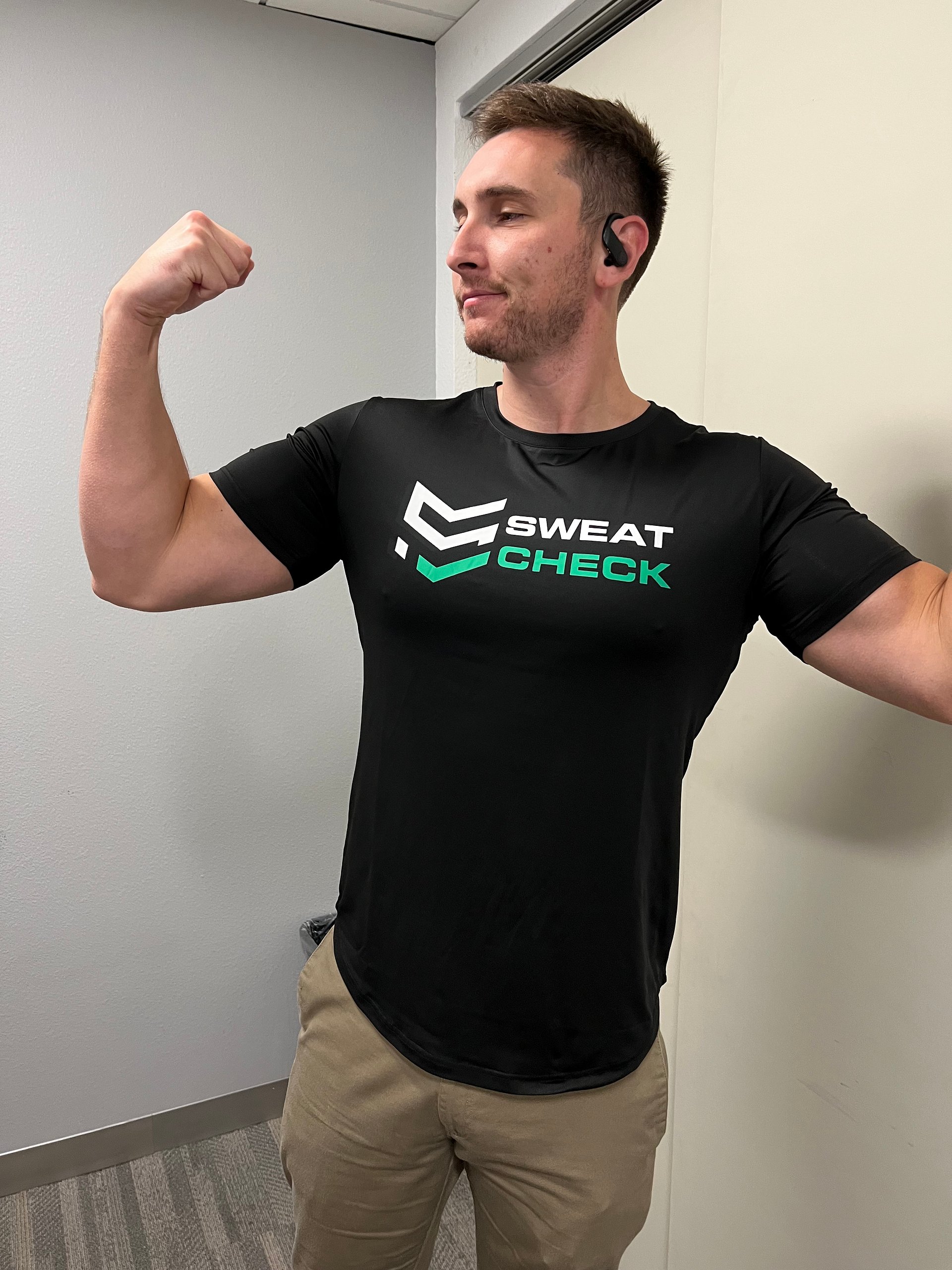 Official Sweat Check Fitted Polyester Quick Dry Crewneck Shirts (Free Shipping) product image (2)