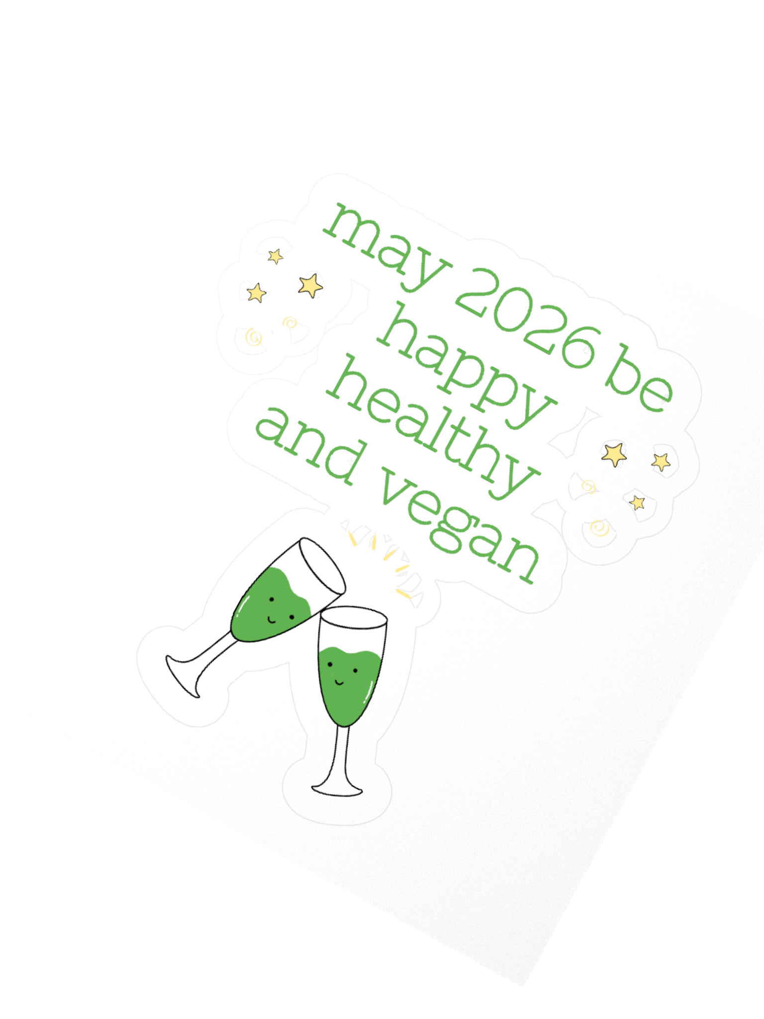 “Happy, Healthy, and Vegan 2026” Fun Sticker product image (2)