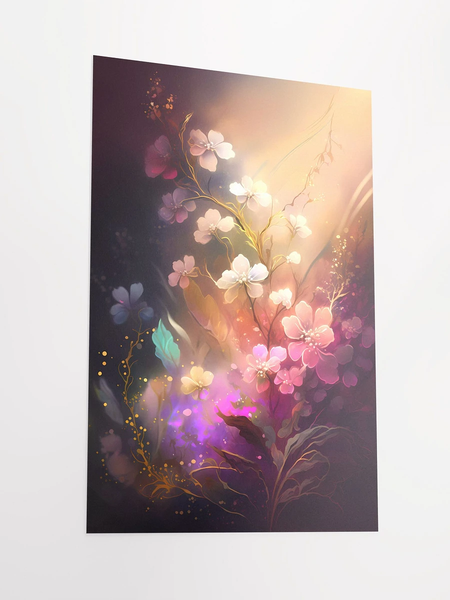 Enchanted Twilight Blossoms Poster: Radiant Floral Art for Mystical Interior Ambiance Matte Poster product image (4)