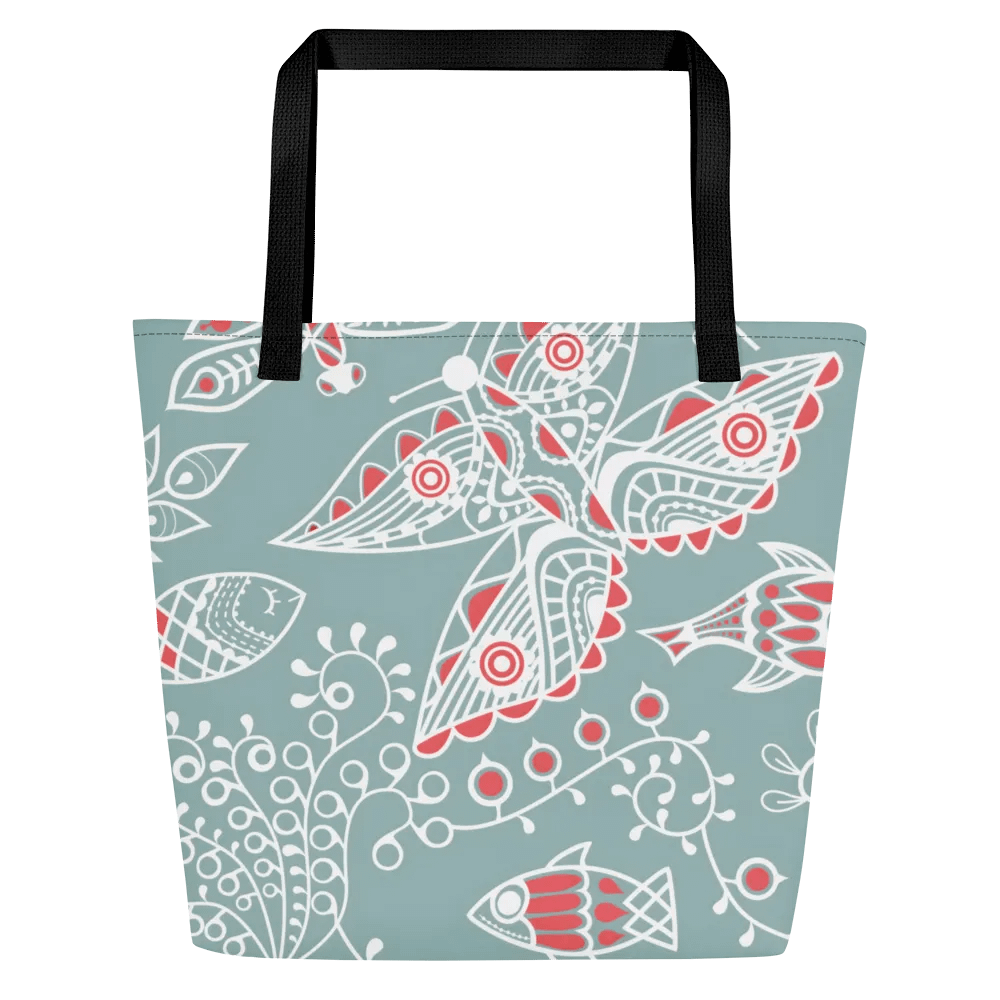 Abstract Butterfly Tote With Pocket Bag #733 product image (1)