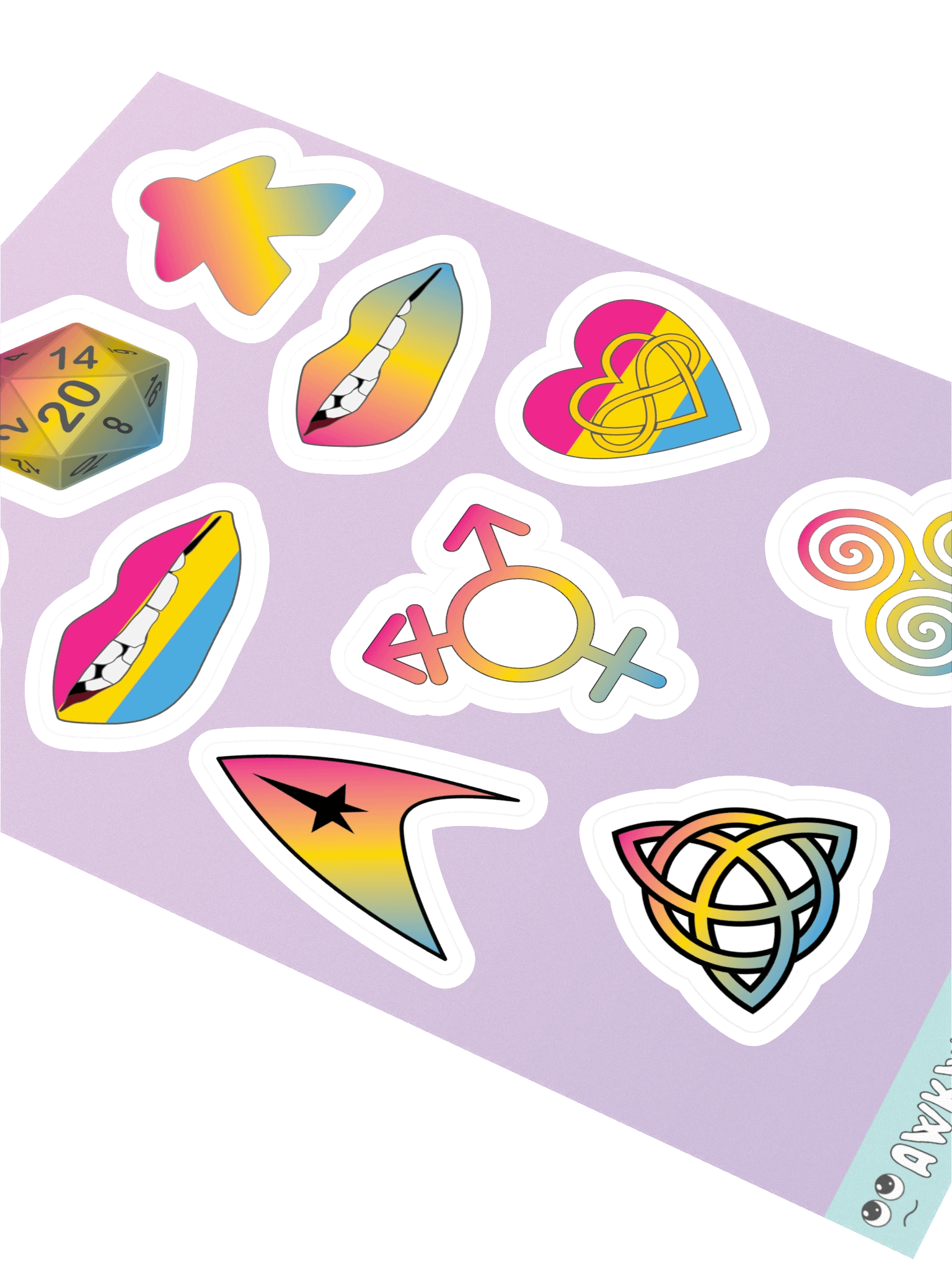 Pansexual Pride Mixed Designs Sticker Sheet product image (2)