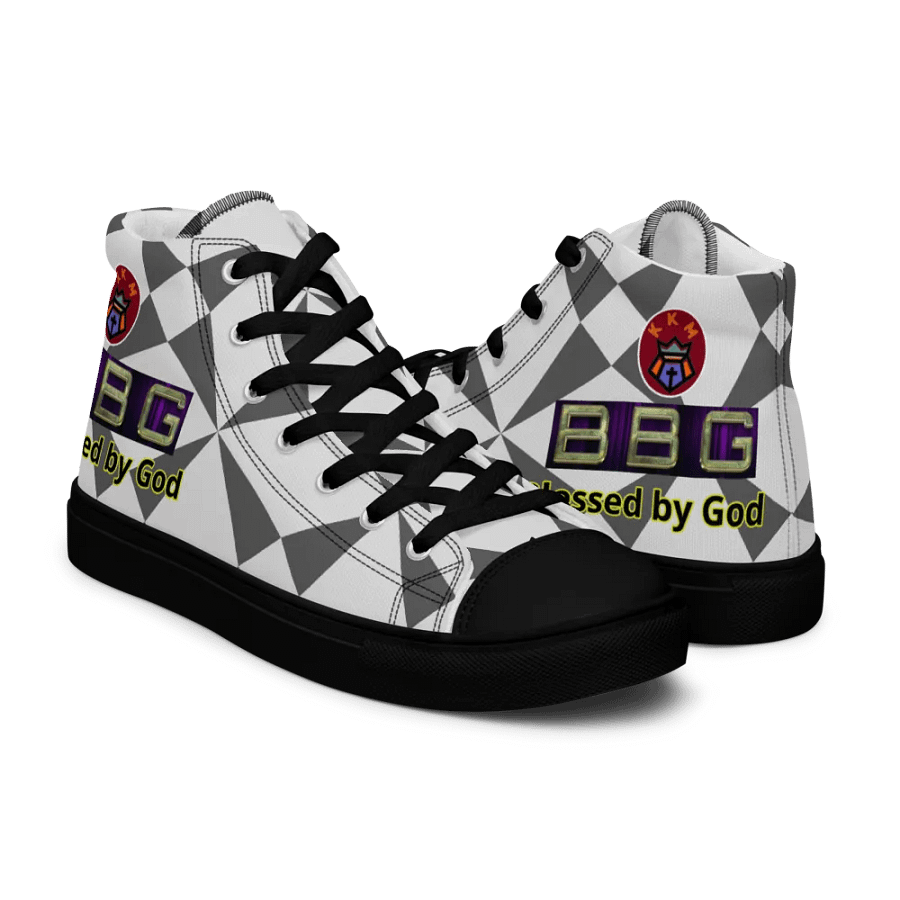 BBG Grey/White Pattern High Tops - Black Soles product image (7)