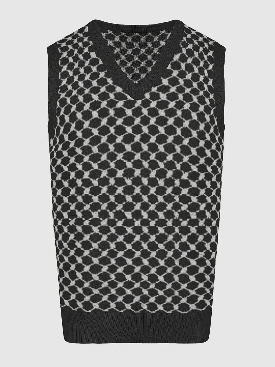 Keffiyeh Pullover Sweater Vest Black and Grey product image (3)