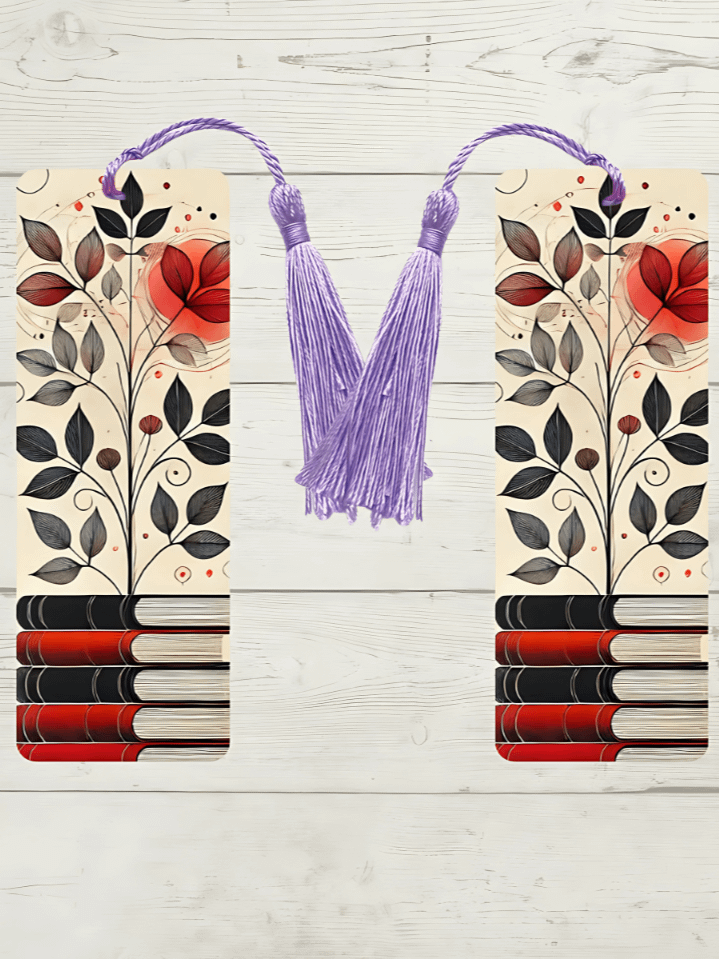 Branches Book Theme Valentine Bookmark Sublimation Design – high-quality 300 DPI PNG digital download product image (1)