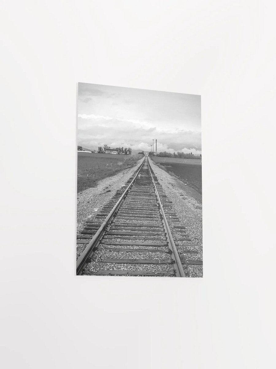 Black & White Train on Tracks - Poster product image (3)