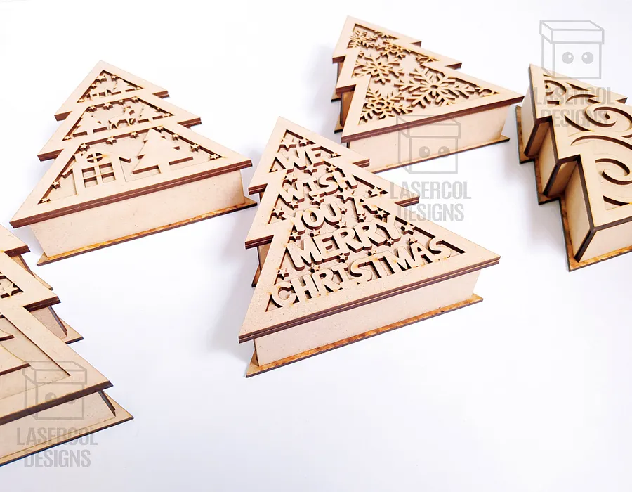 Christmas Tree Box (2 Sizes, 5 Styles) - Laser Cut Files product image (9)