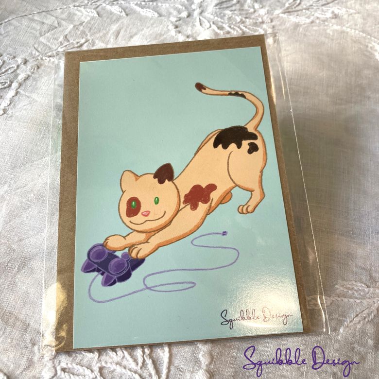 Mini Print - Controller Cat 'Stretchy' product image (1)