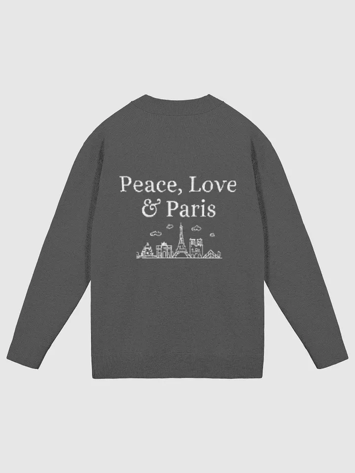 Peace, Love and Paris with Monuments Parisian Chic Knitted Cardigan | Charcoal product image (1)