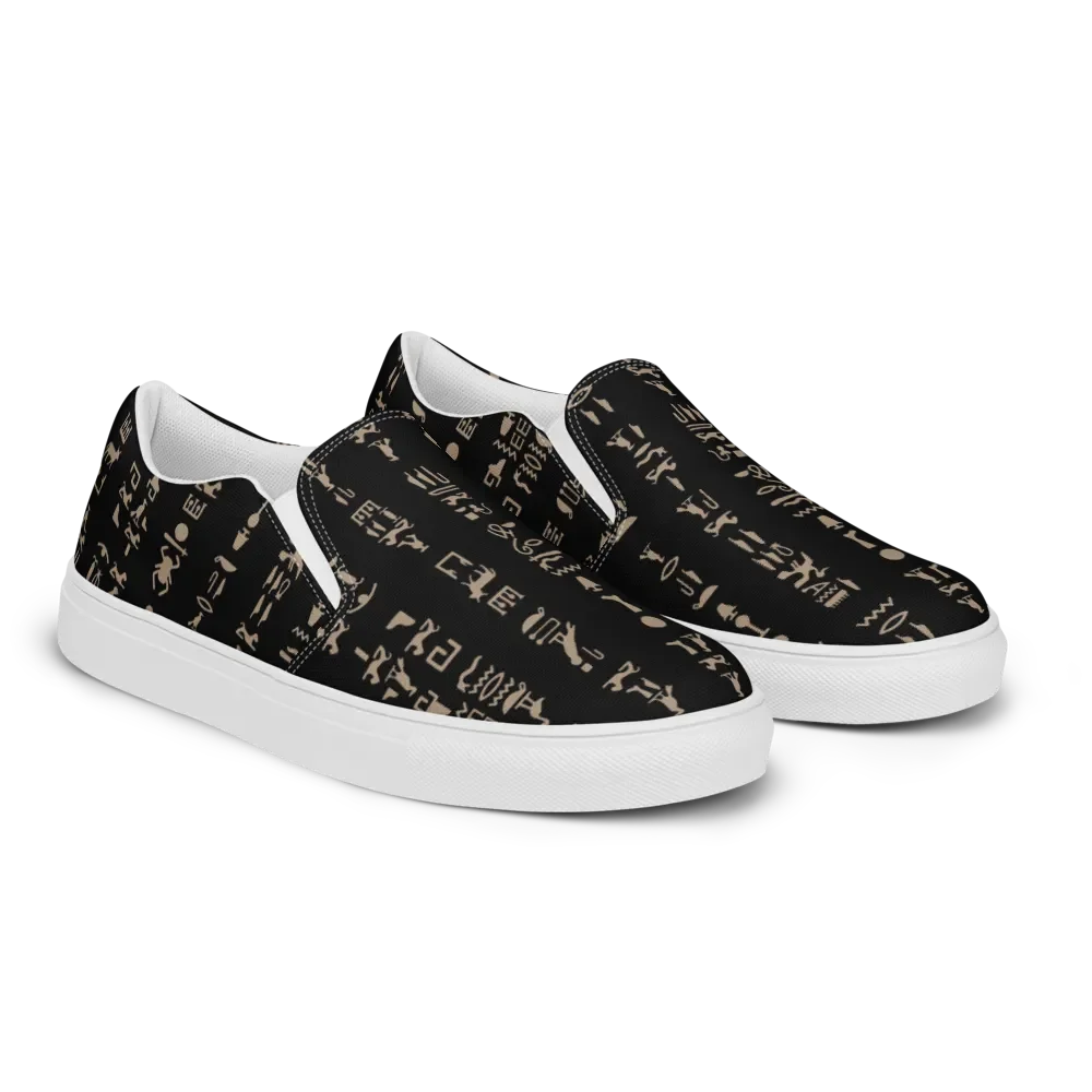 Isis Hieroglyphics Black Women's Slip-Ons Shoes product image (2)