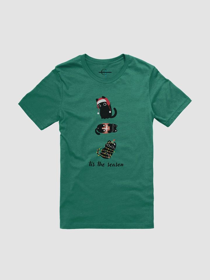 'Tis the Season Black Cat Christmas Tshirt product image (1)
