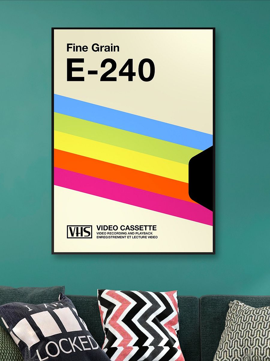 Retrowave poster: VHS cassette case E-240 [retrowave/vaporwave] — retrowave poster, aesthetic print, retrowave art, 80s wall decor product image (1)