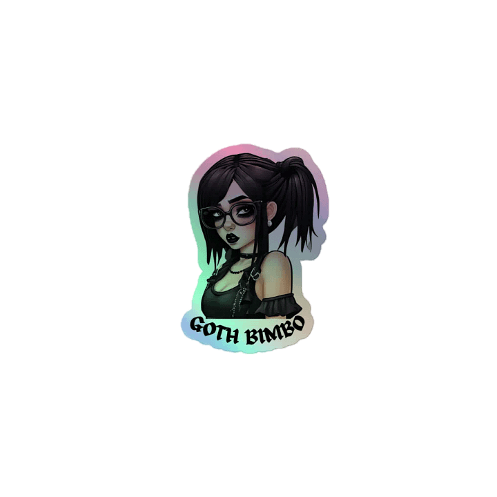 holographic goth bimbo logo sticker product image (1)