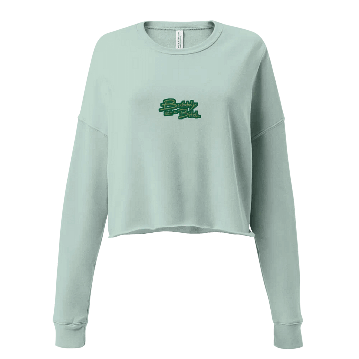 Bubbly and a B*tch (moss bubble design) embroidered fleece crop crew product image (1)