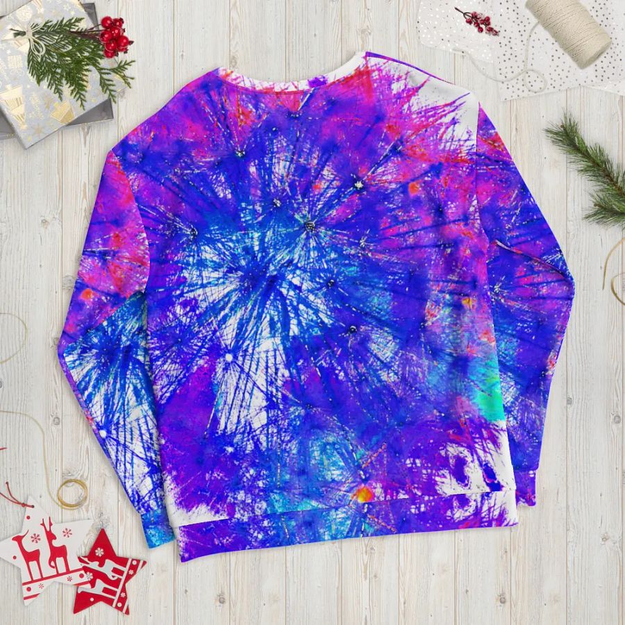 Abstract Bright Neon Dandelion Seeds Unisex Sweatshirt product image (12)