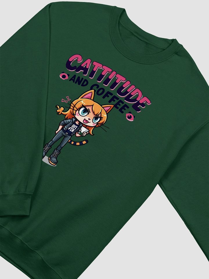 Cattitude and Coffee Crewneck Sweatshirt product image (24)
