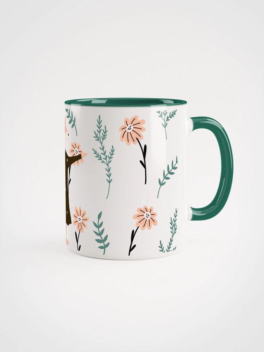 COFFEE MUG Floral Fox Folk Art| Housewarming Birthday Gifts Cute Weird Stuff Quirky Tea Ceramic (GREEN) product image (3)