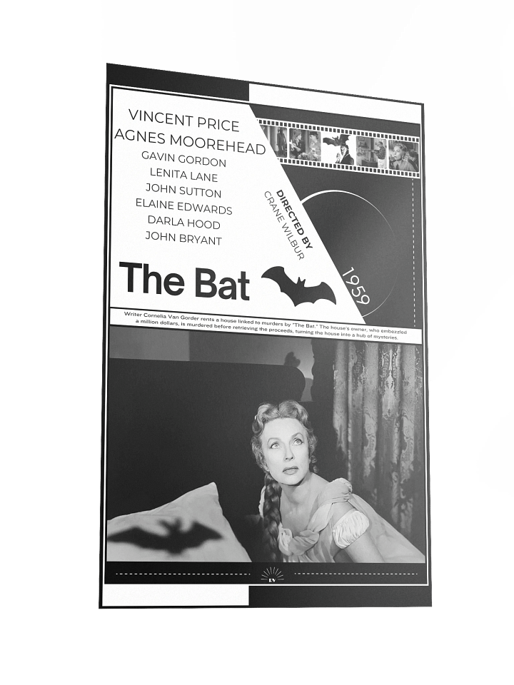 The Bat with Vincent Price and Agnes Moorehead 1959 | Movie Poster | 12x18 Wall Art product image (2)