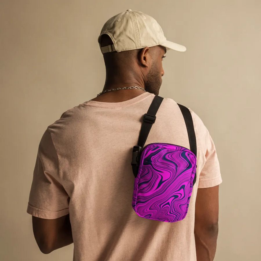 Utility Crossbody Bag - Purple Liquid Swirls product image (12)