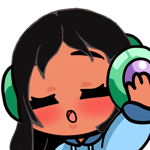Headphones Emote - Black Hair, Tan Skin, Brown Eyes product image (1)