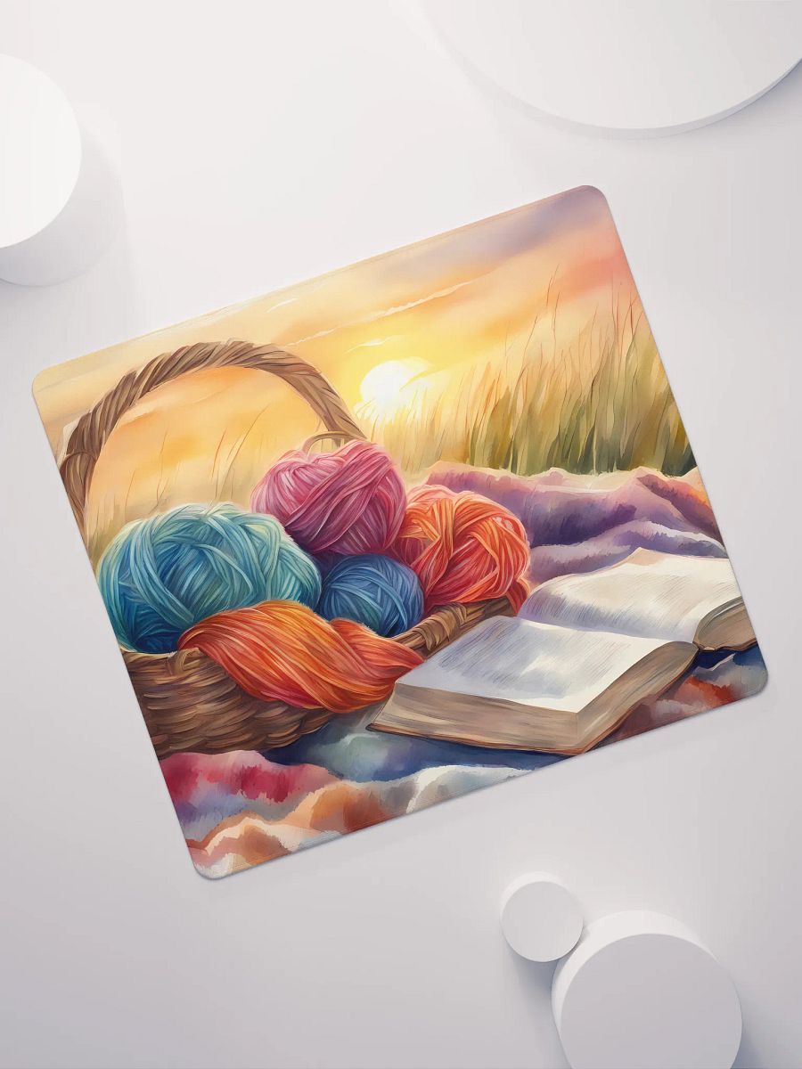 Yarn Basket with a Book at Sunrise, Gaming Mouse Pad, 2 Sizes product image (7)