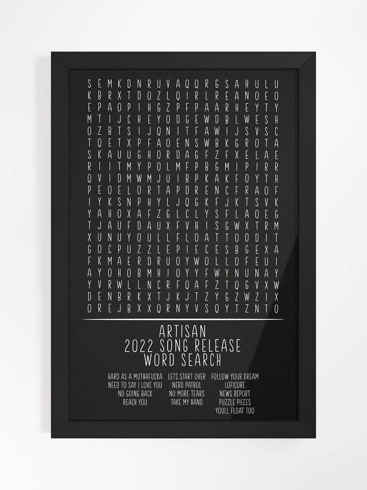2022 Song Release Word Search Poster product image (1)