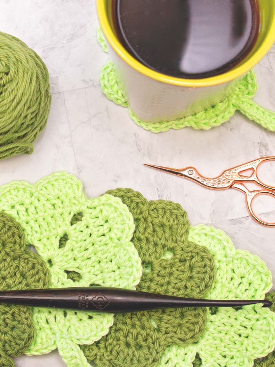 Four Leaf Clover - Shamrock Crochet Coasters product image (4)