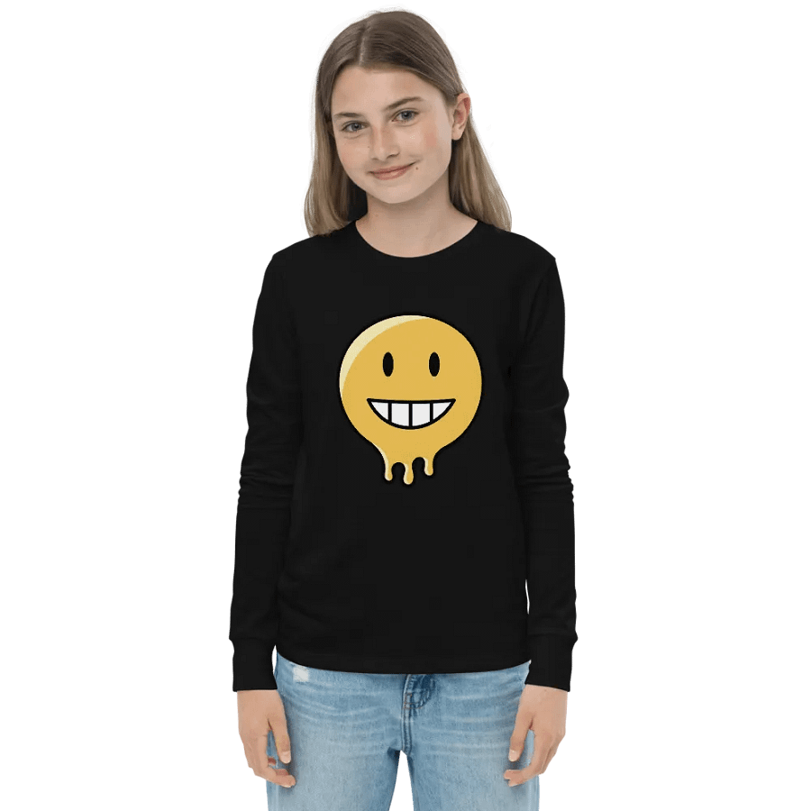 Melting Smiley Youth Long Sleeve Tee product image (7)