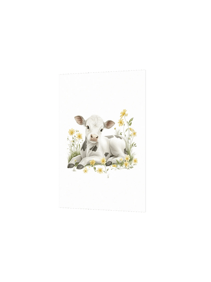 Holstein Cow in Yellow Wildflowers Farmhouse Nursery Print product image (3)