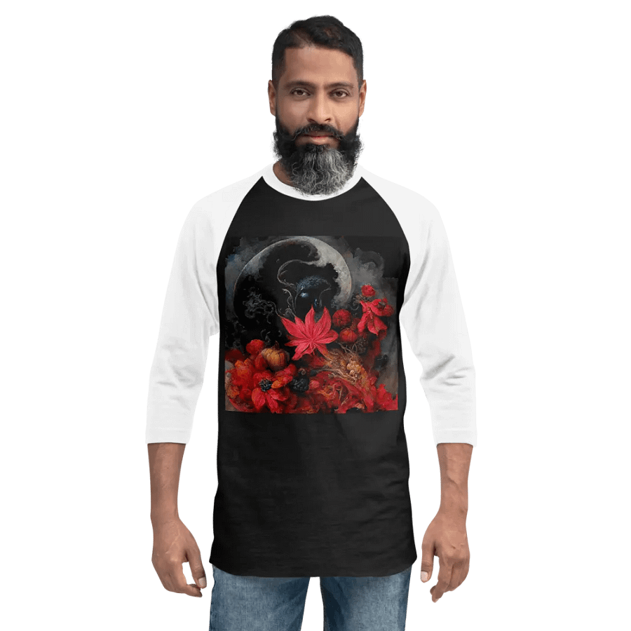 Mystical Moonlight Blossom Raglan Tee product image (2)