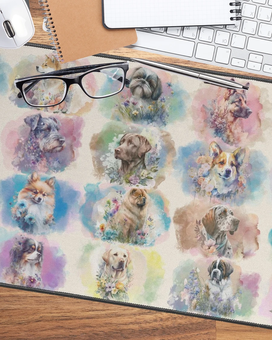 Watercolor Dog Desk Mat product image (1)