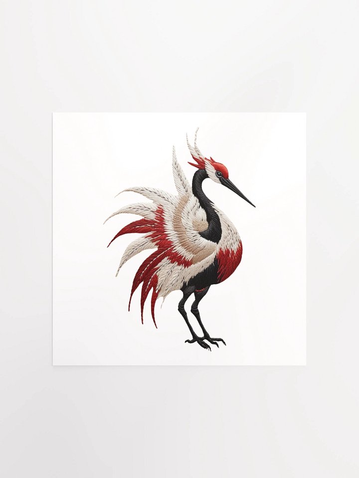 Elegant Crane Embroidery Poster product image (1)