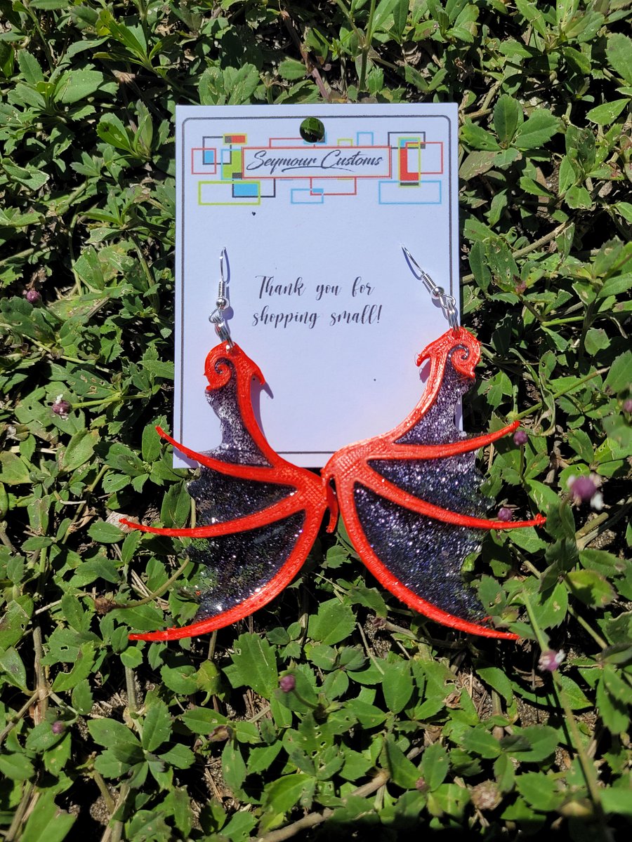 Red Dragon Wing Earrings product image (2)