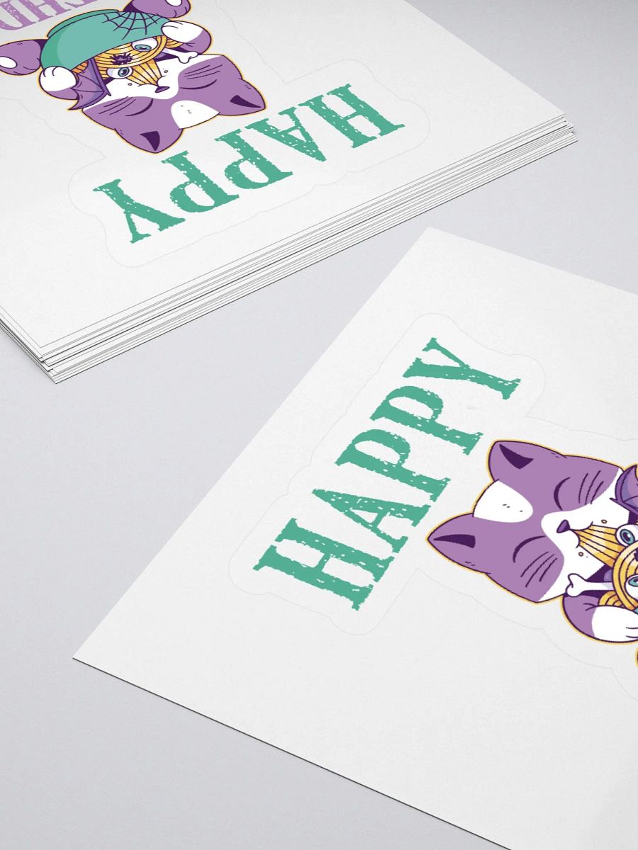 Happy Birthday (Spooky Cat Eating Noodles) Sticker product image (4)