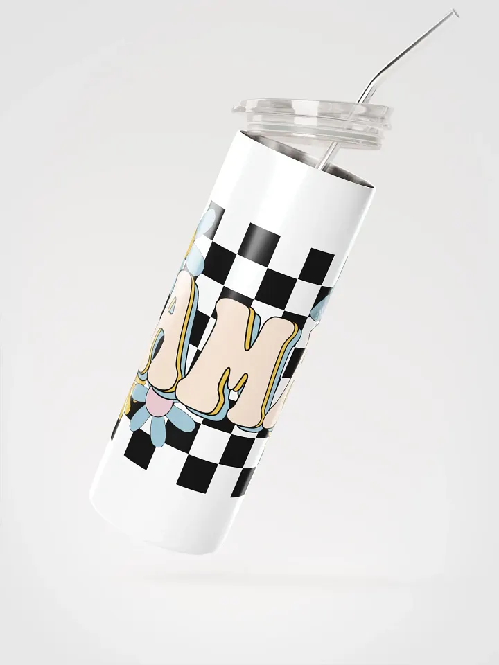 'Floral & Checkered Mama' Stainless Steel Tumbler product image (2)