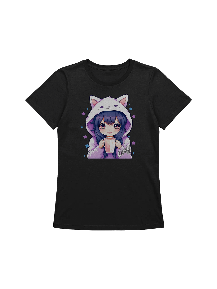 Cozy Kawaii Anime Girl v1 - Bella Canvas Women's Supersoft Relaxed-fit T-Shirt product image (2)