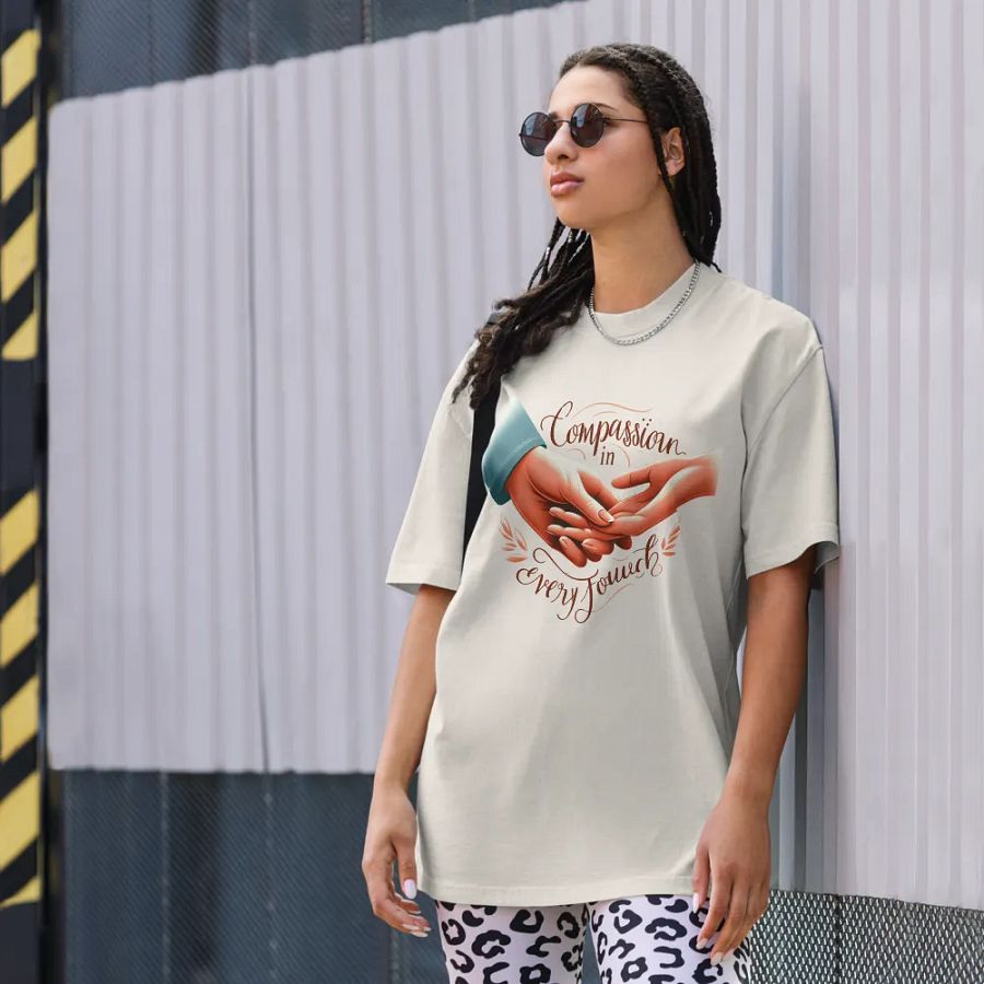 Compassion in Every Touch Oversized Faded T-Shirt product image (36)