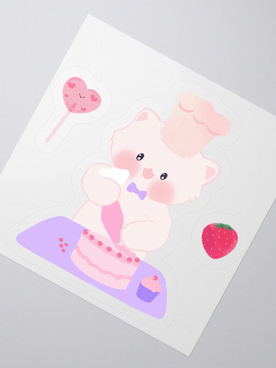 Super baker White Cat Sticker product image (3)
