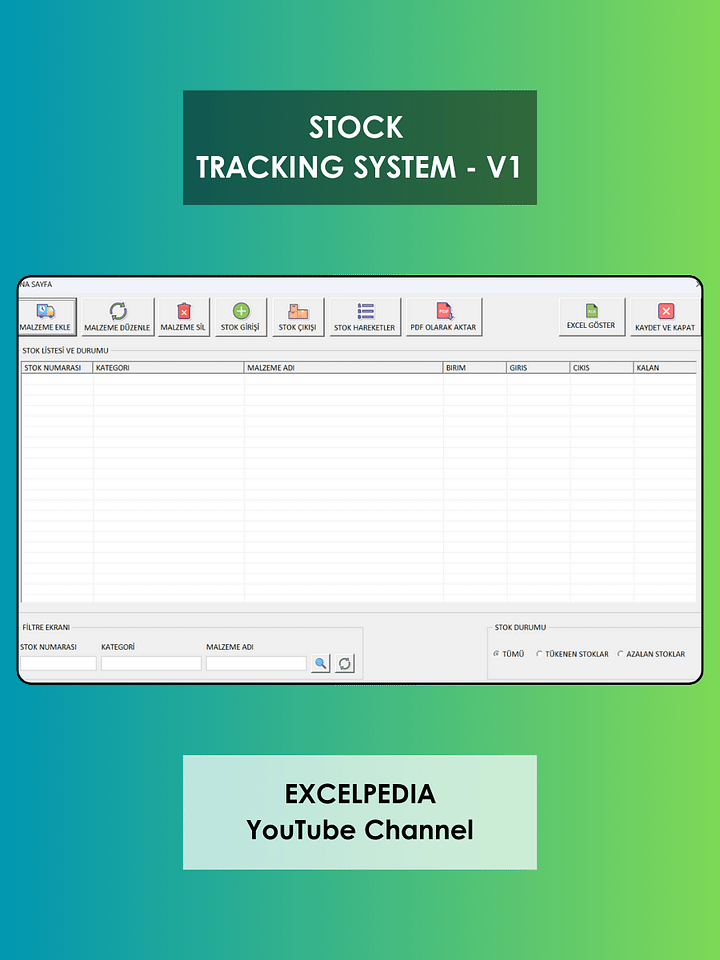 STOK TAKİP PROGRAMI - V1 product image (1)