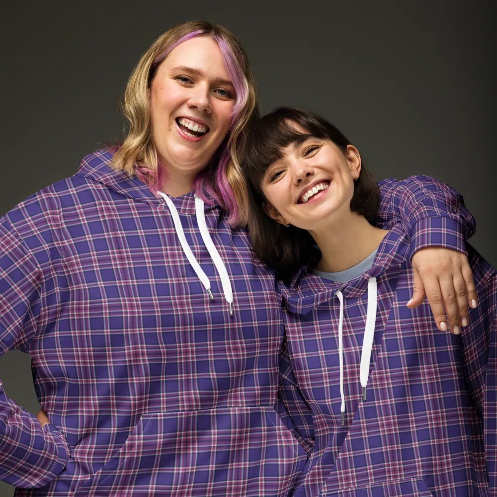 Purple Orchid and Violet Plaid Hoodie product image (3)
