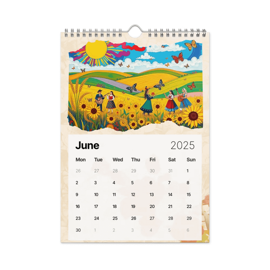 FOLK ART WALL CALENDAR 2025 product image (8)