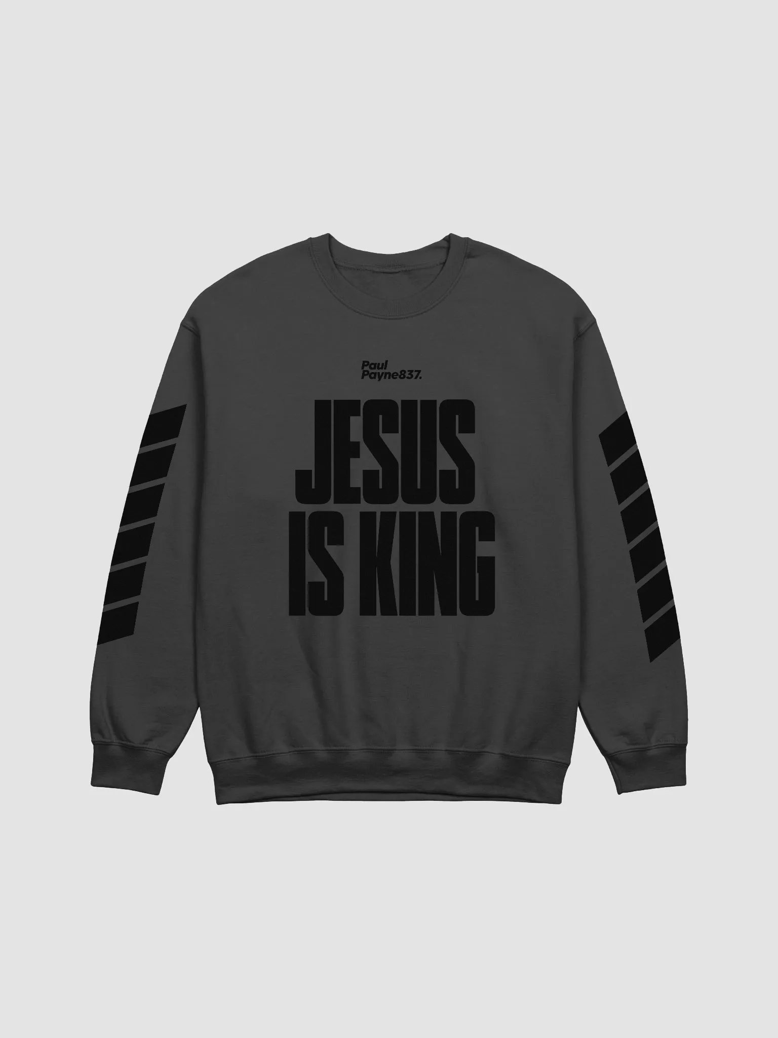 Jesus Is King Matte Black Crewneck Sweatshirt product image (1)