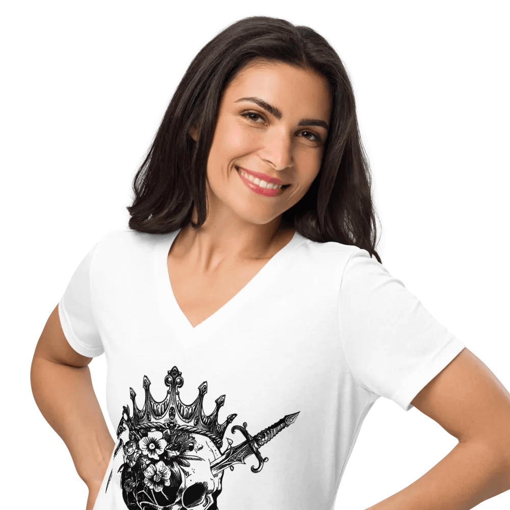 Four Horsemen Logo Bella+Canvas Women's Relaxed V-Neck T-Shirt product image (34)