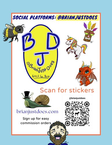 Buy some sticker, add a suggestion for a sticker, or order a commission. #brianjustdoes #drawing #draw