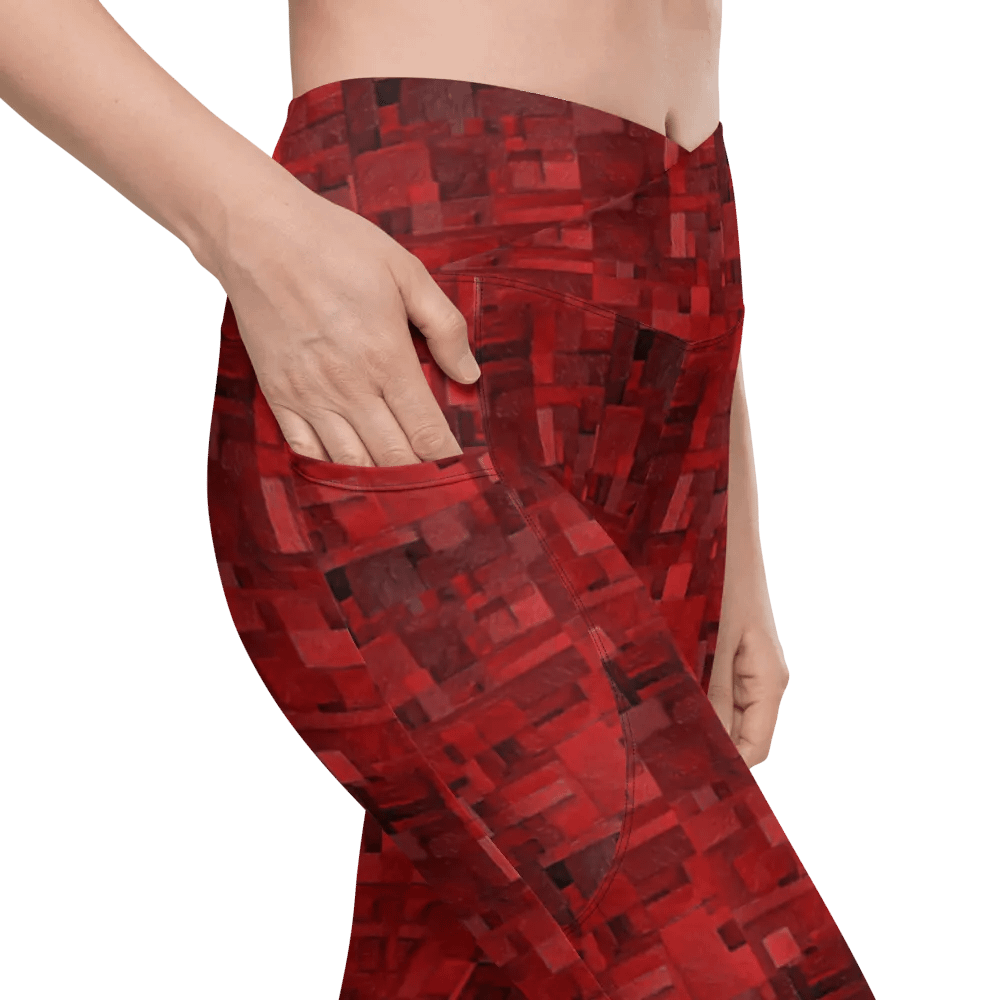 Limited Edition Passion Red Crossover Leggings with Pockets product image (8)